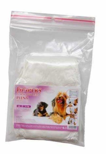 pleny pro psy, pro štěňata, inkontinenční pro staré psy,nemocné psy, háravé feny, v domácnosti, na cesty, jednorázové
