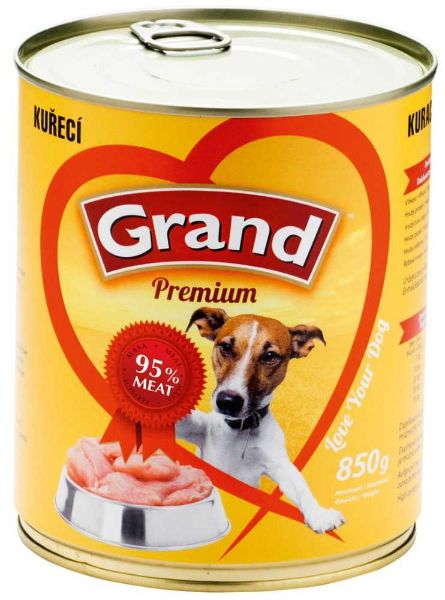 Obrázek Grand Premium Dog kuřecí, konzerva 850 g 