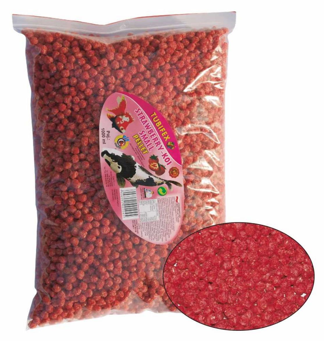 Obrázek z KOI STRAWBERRY pellet kuličky 1 l 