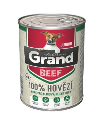 Obrázek Grand deluxe Dog Junior 100 % hovězí, konzerva 400 g
