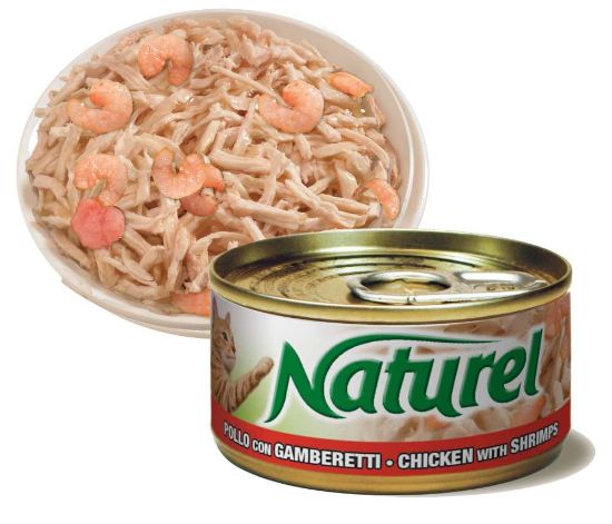 Obrázek z Naturel Cat Chicken with Shrimps, konzerva 70 g 