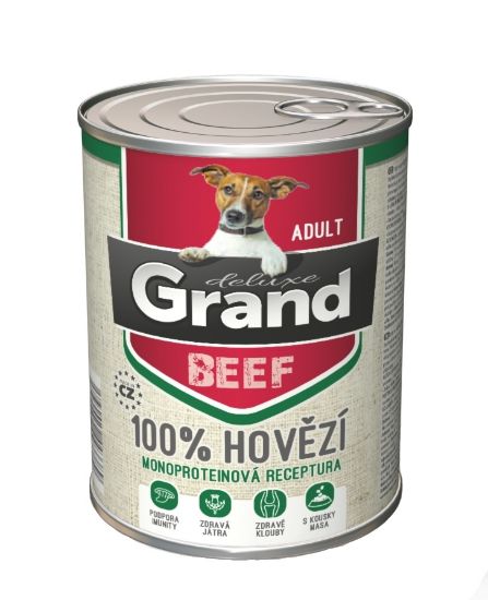 Obrázek z Grand deluxe Dog Adult 100 % hovězí, konzerva 820 g 