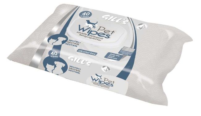 čistící ubrousky bez alkoholu, pro psy, kočky, štěňata, koťata, neutralizace zápachu, nedráždí čich, 
