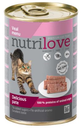 Obrázek Nutrilove kočka paté telecí, konzerva 400 g