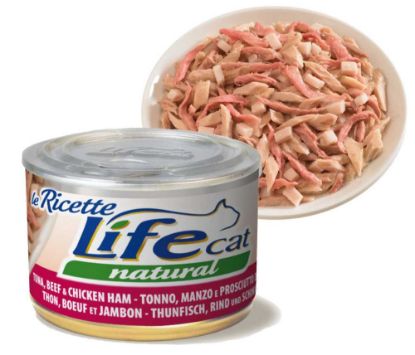 Obrázek LifeCat Le Ricette Tuna with Beef & Ham, konzerva 150 g