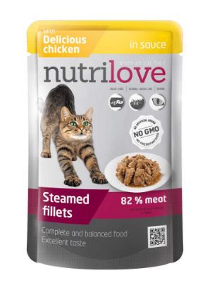 Obrázek Nutrilove kočka kuřecí ve šťávě, kapsička 85 g