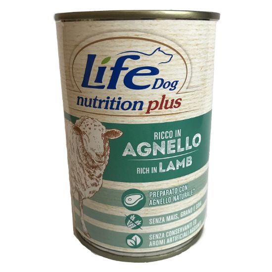 Obrázek z LifeDog Lamb & Rice Chunks, konzerva 400 g 