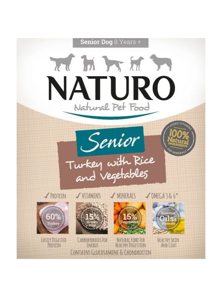 Obrázek Naturo Dog Senior Turkey & Rice with Vegetables, vanička 400 g 