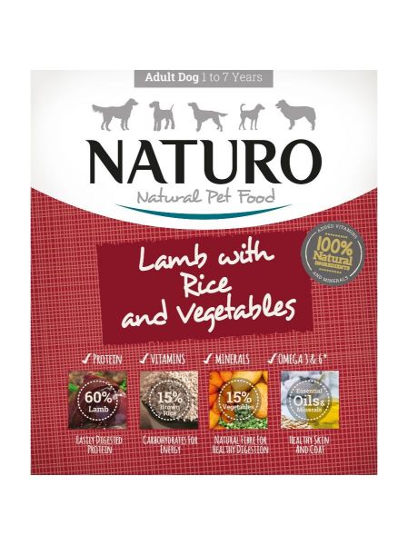 Obrázek Naturo Dog Adult Lamb & Rice with Vegetables, vanička 400 g