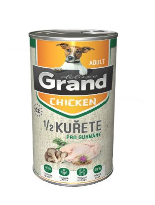 Obrázek Grand deluxe Dog 100 %  kuřecí s 1/2 kuřete, konzerva 1300 g