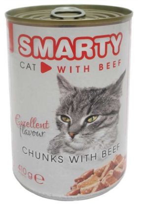 Obrázek SMARTY Cat Hovězí chunks, konzerva 410 g 