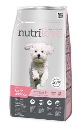 Obrázek Nutrilove pes Sensitive Adult Small & Medium jehněčí, granule 1,6 kg