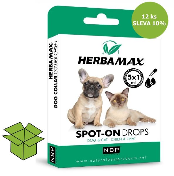Obrázek Herba Max Spot-on Dog & Cat repelentní kapky 5 x1 ml (12 ks) SLEVA 10 %