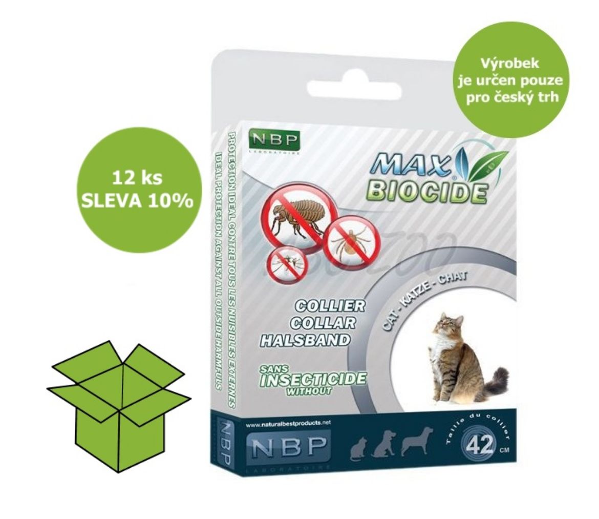 Obrázek z Max Biocide Collar Cat repelentní obojek, kočka 42 cm (12 ks)  SLEVA 10 % !CZ! 