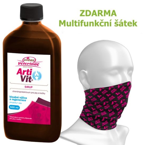 Obrázek z Vitar veterinae Artivit sirup 500 ml DÁREK Multifunkční šátek Vitar  