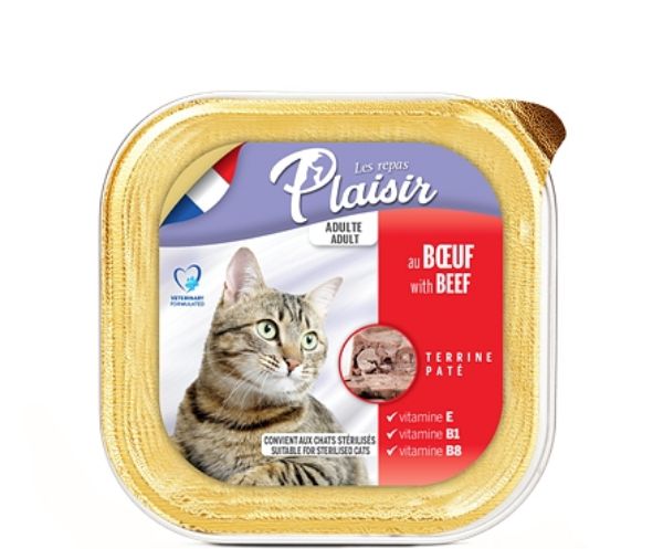 Obrázek Plaisir Cat hovězí, vanička 100 g 