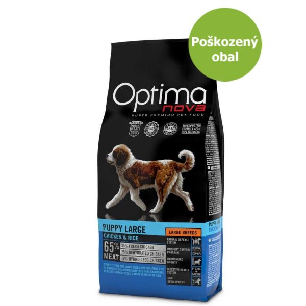 Obrázek OPTIMAnova Dog Puppy Large Chicken & Rice 12 kg-Poškozeny obal - SLEVA 15%