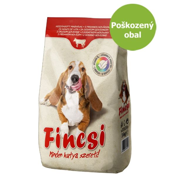 Obrázek Fincsi Dog Hovězí 3 kg - Poškozený obal - SLEVA 30 %
