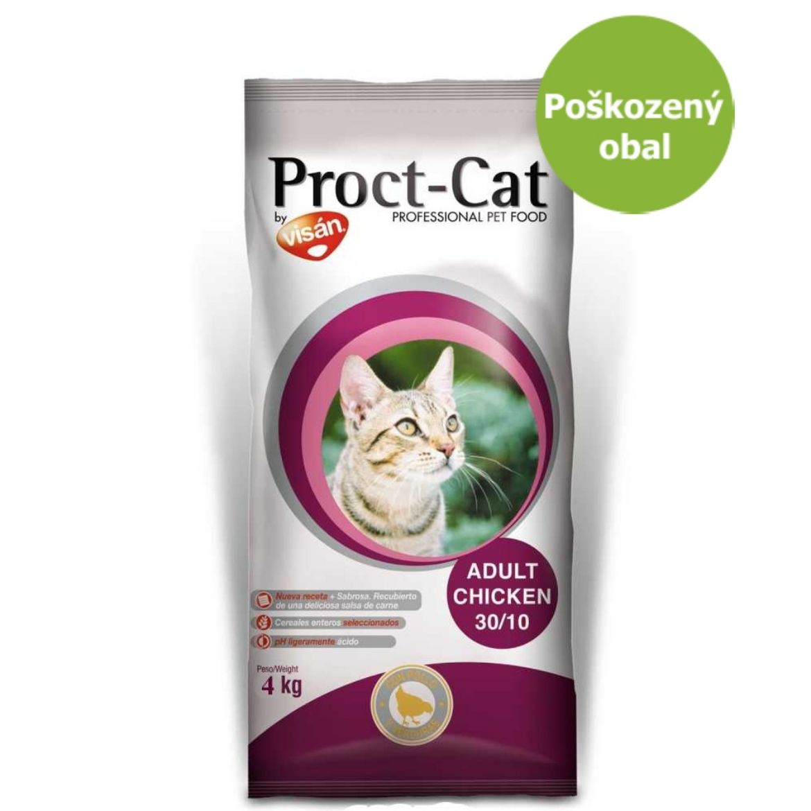 Obrázek z Proct-Cat Adult Chicken 3,8-4 kg - Poškozený obal - SLEVA 