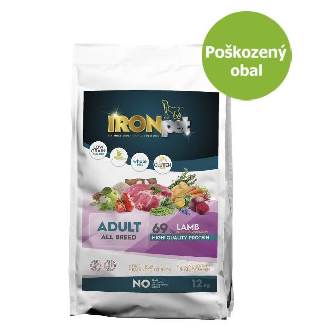 IRONpet , all breed , adult lamb , dospělý pes , jehněčí maso , bez kuřecího , bez lepku , zelenina , adult all breed , všechna plemena , hypoalergenní , superprémiové