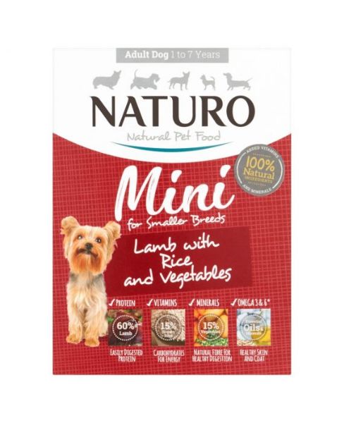 Obrázek Naturo Dog Adult Mini Lamb & Rice with Vegetables, vanička 150 g 