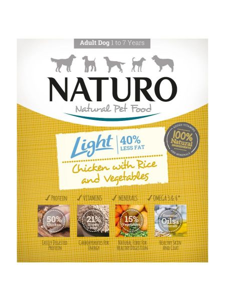 Obrázek Naturo Dog Light Chicken & Rice with Vegetables, vanička 400 g