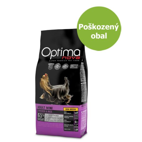 OPTIMAnova dog adult mini, malá plemena, chicken and rice, kuřecí s rýží, superprémiové, přírodní