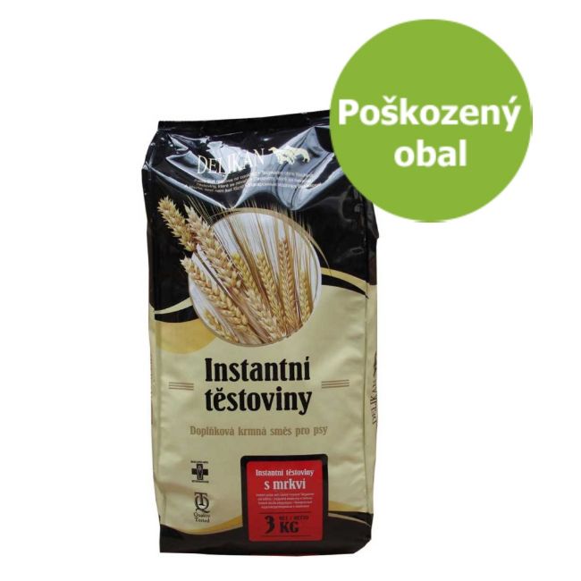 Delikan těstoviny s mrkví, extrudované, doplňkové krmivo pro psy, příloha, 