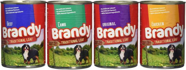 Obrázek Brandy Dog Variety Chunks 4 druhy, konzerva 395 g (12 pack)