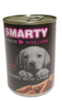 Obrázek SMARTY Dog Junior Jehněčí chunks, konzerva 410 g