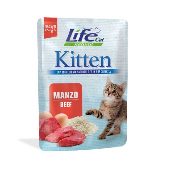 Obrázek z LifeCat Kitten Beef, kapsička 70 g 