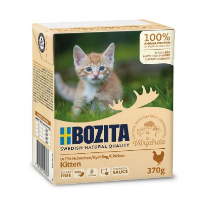Obrázek Bozita Cat Kitten kousky v omáčce s kuřecím, kapsička 370 g