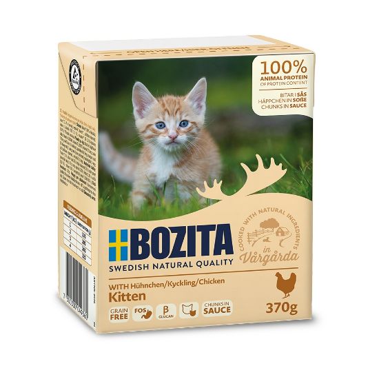 Obrázek z Bozita Cat Kitten kousky v omáčce s kuřecím, tetrapak 370 g 