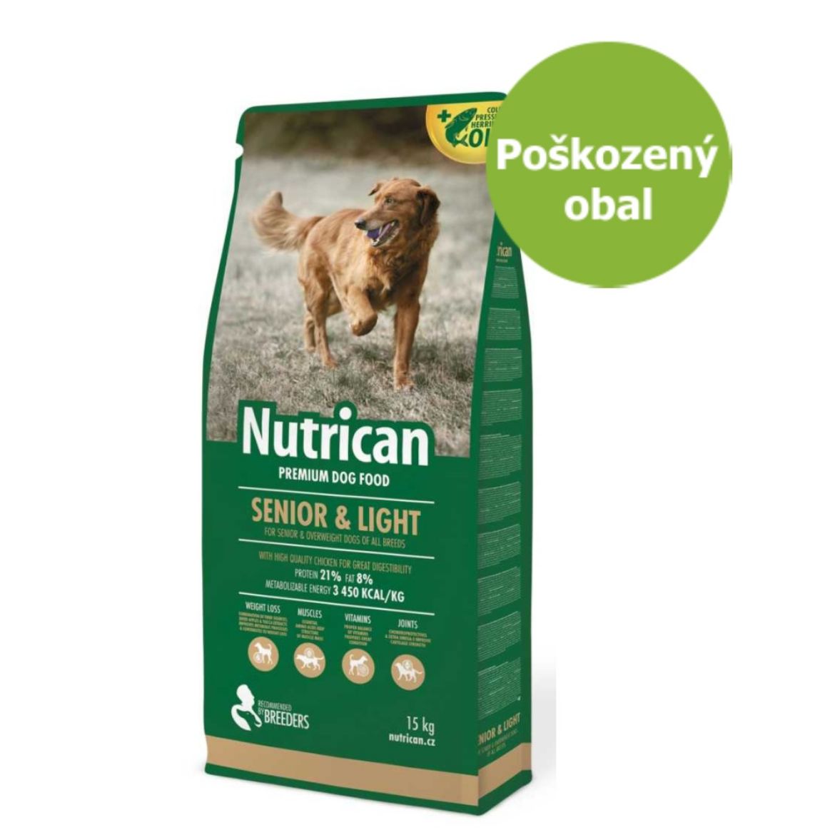 Nutrican dog senior, kompletní krmivo pro psí seniory, pro psy s nadváhou