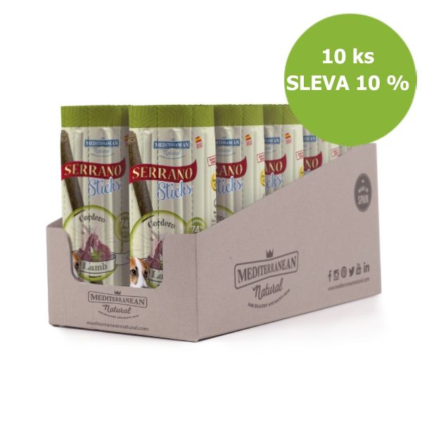 Obrázek Serrano Dog Sticks Lamb, tyčinka 16 x 12 g (10 ks) SLEVA 10 %