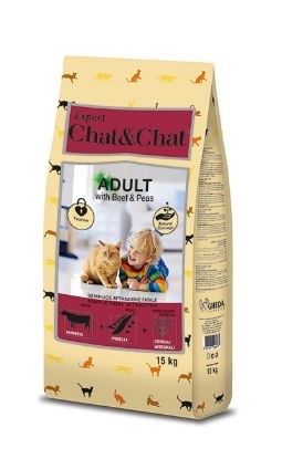Obrázek Chat & Chat Expert Adult Beef & Peas 15 kg