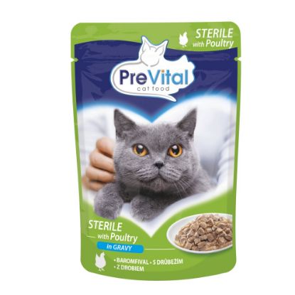 Obrázek PreVital kočka sterile drůbeží v omáčce, kapsa 100 g