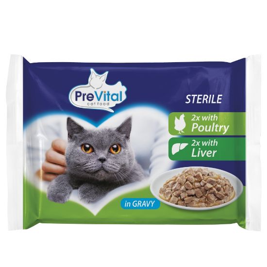 Obrázek z PreVital kočka sterile játra a drůbeží, kapsa 100 g (4 pack) 