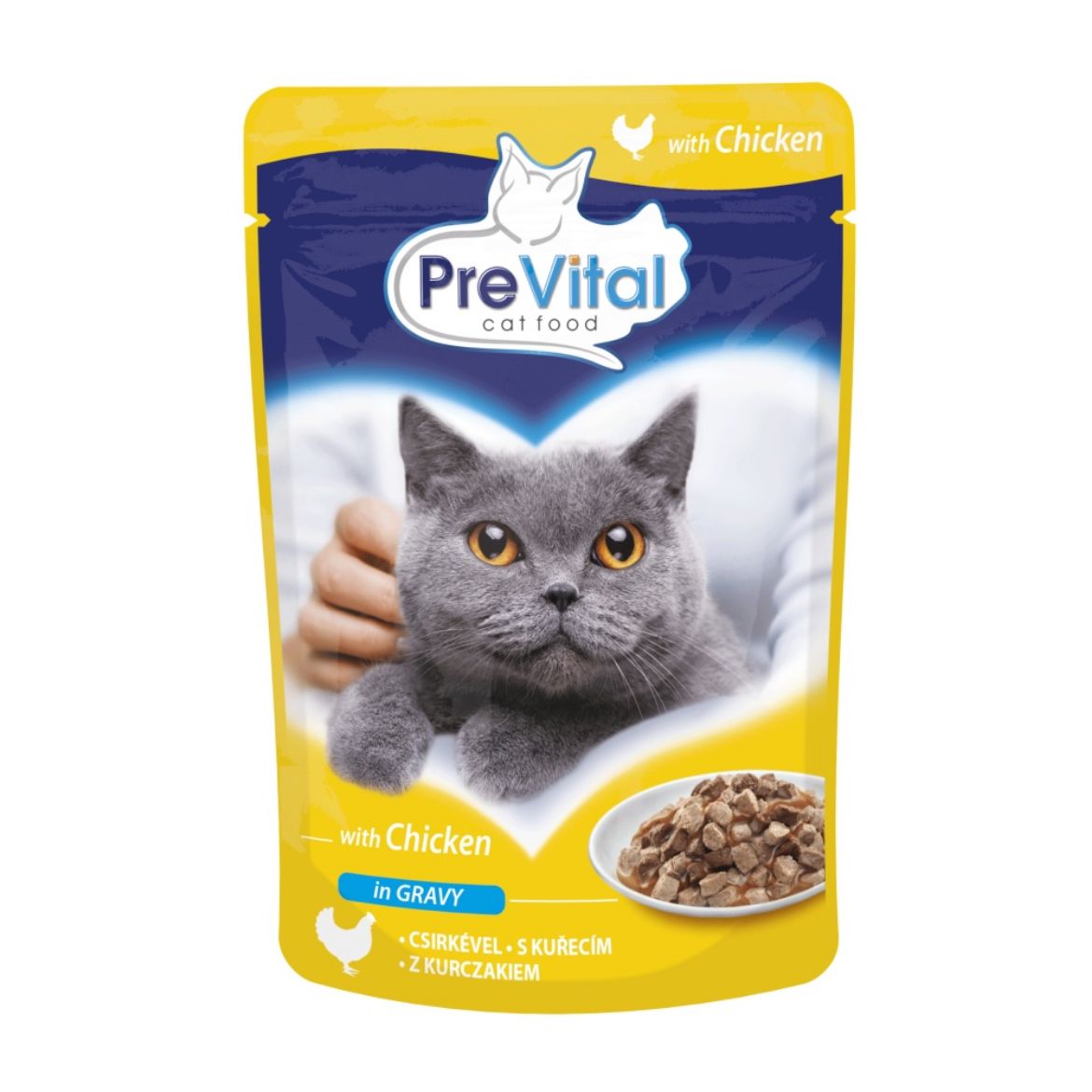 Obrázek z PreVital kočka kuřecí v omáčce, kapsa 100 g 