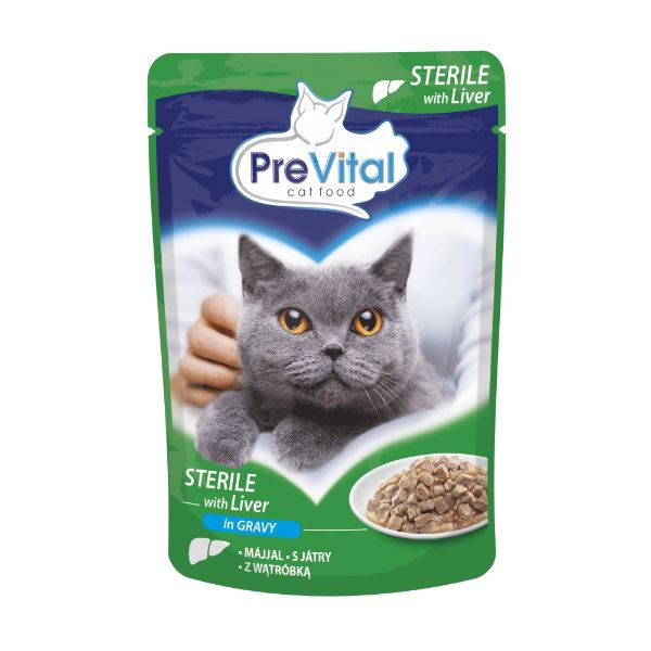 Obrázek PreVital kočka sterile játra v omáčce, kapsa 100 g