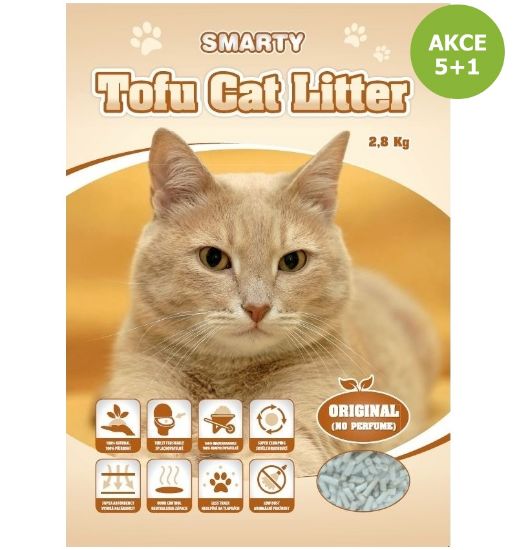 Obrázek z Smarty Tofu Cat Litter Original podestýlka bez vůně 6 l AKCE 5 + 1 ZDARMA 