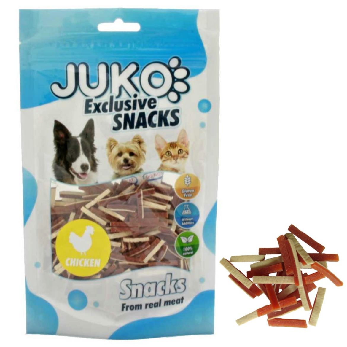 Obrázek z Mini Chicken, Liver & Fish Stick JUKO Snacks 70 g 