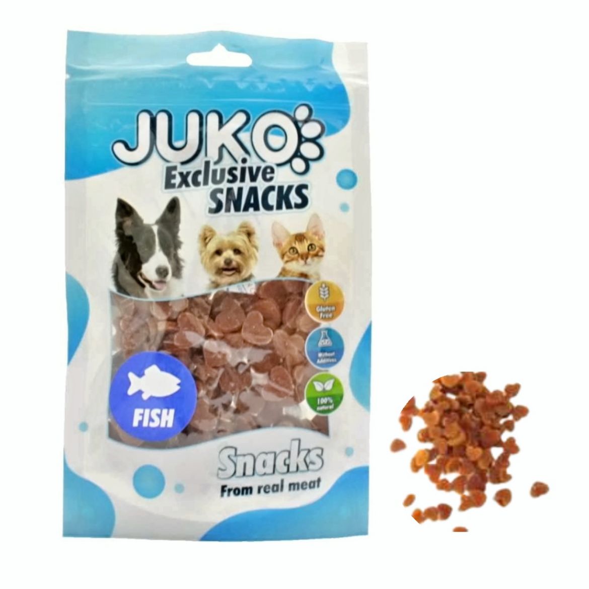 Obrázek z Salmon in Heart Shape JUKO Snacks 70 g 