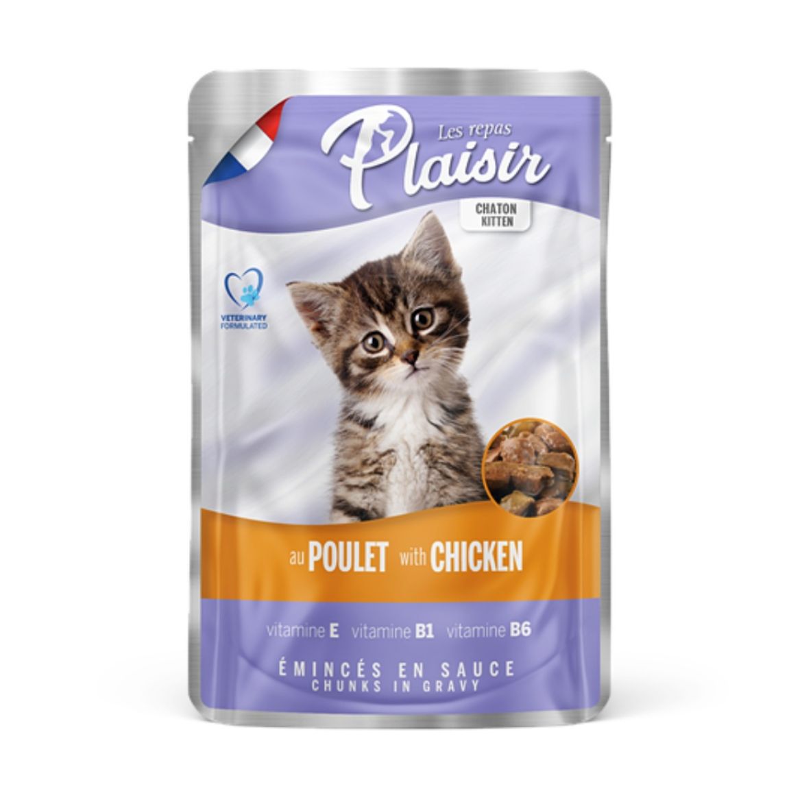 Obrázek z Plaisir Cat Kitten kuřecí v omáčce, kapsička 100 g  