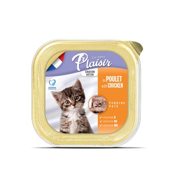 Obrázek Plaisir Cat Kitten kuřecí, vanička 100 g 