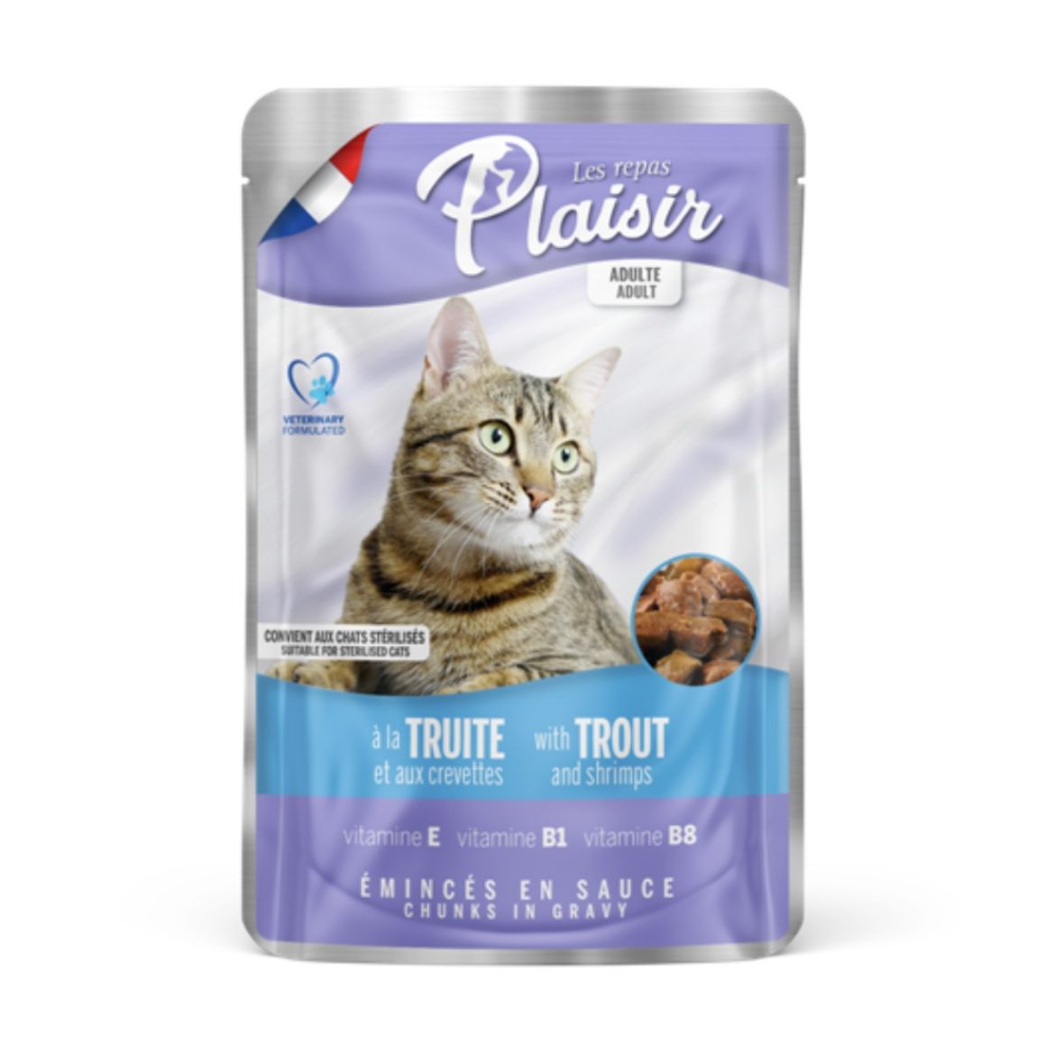Obrázek z Plaisir Cat pstruh & krevety, kapsička 100 g 