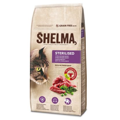 Obrázek SHELMA Cat Sterilised Beef GF 8 kg