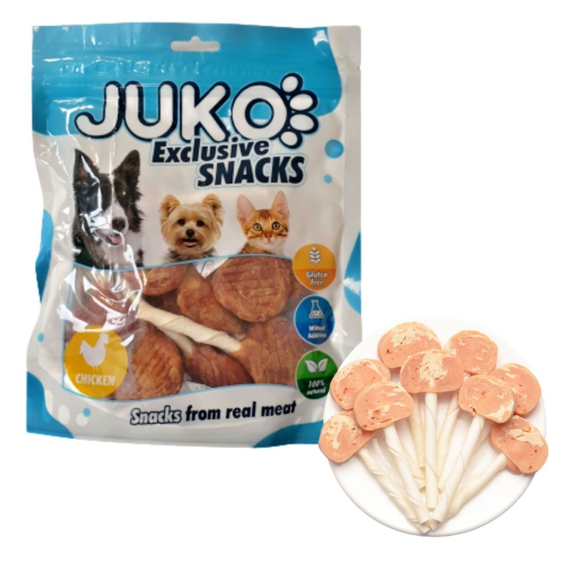 Obrázek z Chicken & Codfish Lollipop JUKO Snacks 250 g 