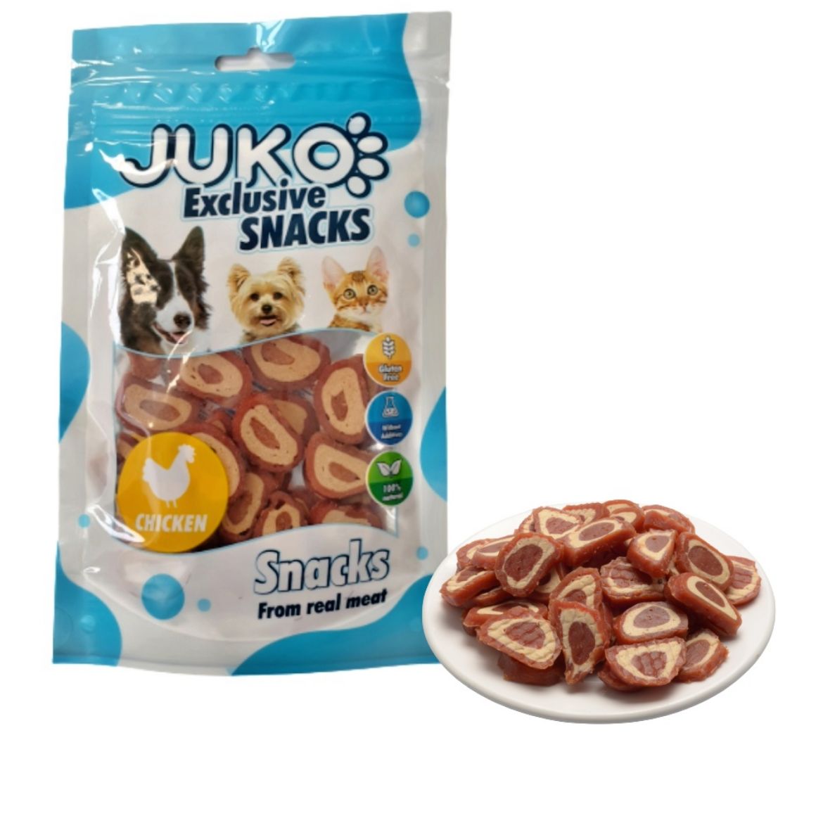 Obrázek z Chicken & Pollock chips JUKO Snacks 70 g 