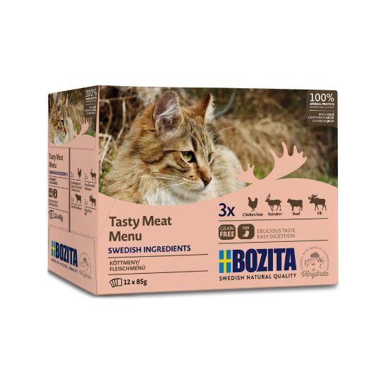 Obrázek z Bozita Cat kousky masa v želé, kapsička (12 pack) 